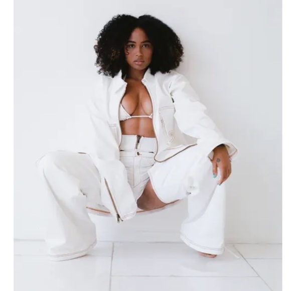 Nwt Laina Rauma Off-White Workman Utility Jacket new tags sz Med Jean Machine - Picture 9 of 16